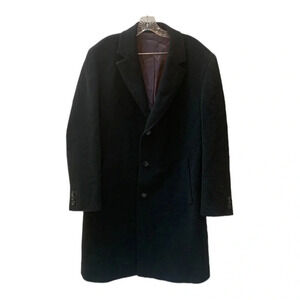 Hugo Boss Morgan Black Virgin Wool Cashmere Dress Coat 2XL